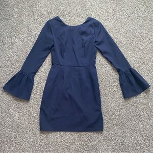 NWT Gianni Bini Flare Sleeve Sheath Bodycon Navy Dress